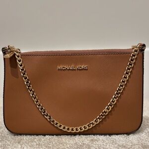 Michael Kors brown crossbody bag with detachable strap